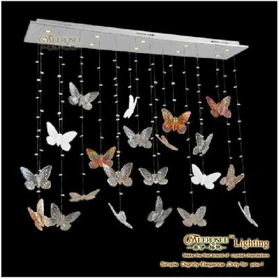 decorative modern led crystal ceiling lights fixture glass lustres butterfuly led lamp md02136 with bulbs 900mm h1000mm