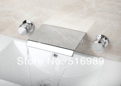 double handles /cold wall mount 3 pcs chrome bathroom bathtub faucet set with two handles 05h