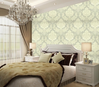 ft-150801 pvc printing simple style white/cream/coffee flocking embossed textured lines wallpaper roll
