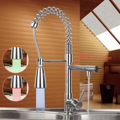 hello no lead kitchen sink faucet swivel sprayer led 3 color 97168d009/2 torneira vessel sink chrome tap mixer