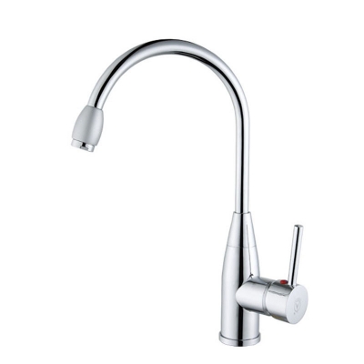 kes l624 brass single lever kitchen sink faucet with swivel spout, polished chrome