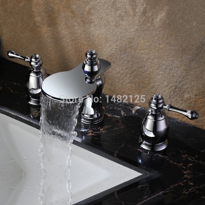 luxury brass widespread bathroom faucet chrome