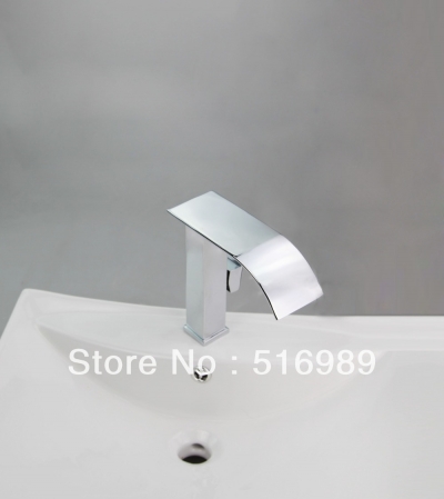new bathroom deck mount single hole chrome faucet waterfall mixer tap vanity faucet forest 64