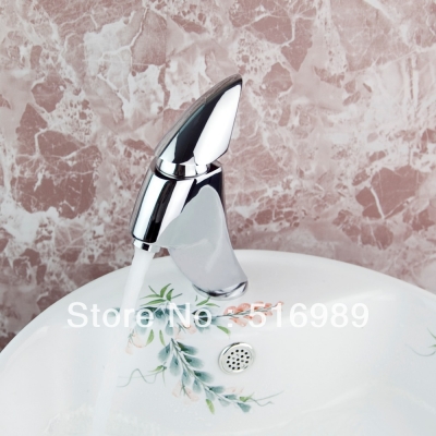 polished chrome waterfall single hole bathroom basin sink faucet and cold water tree904