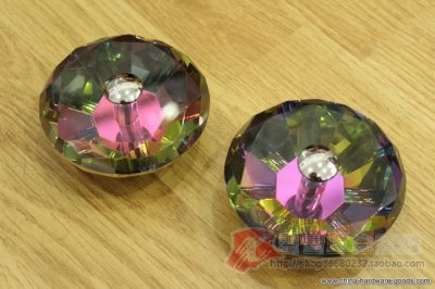 1 pair 60mm k9 glass colorful crystal furniture handle drawer pull&cabinet handle&knobs (diameter:60mm)