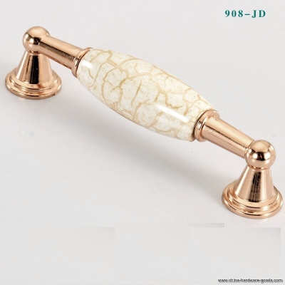 16jd908 96mm 3.78" golden ceramic cabinet beautiful knob drawer cupboard pull handles