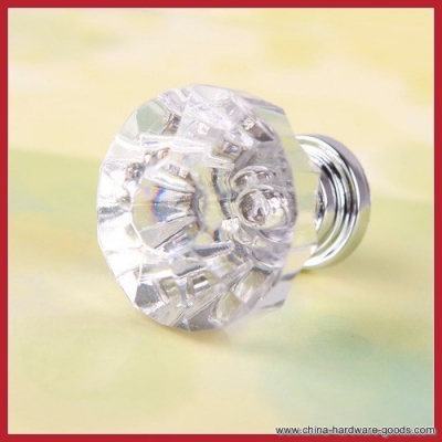 2014 new dealbox 1pcs 32mm diamond shape crystal cupboard drawer cabinet knob pull handle #05 newest fashion