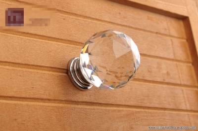 35mm european simple crystal diamond handle hole spherical handle metal cabinet drawer wardrobe crystal door handles whole