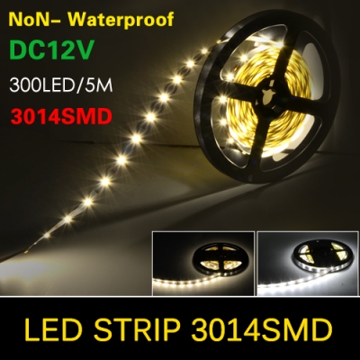 5m 300 led 3014 smd dc 12v flexible light 60 led/m led strip non-waterproof led strip light holiday light 2a power adapter