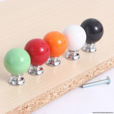 5pcs 27mm round pastel coloured ceramic cabinet cupboard drawer knob pull handle 5 colors for choose