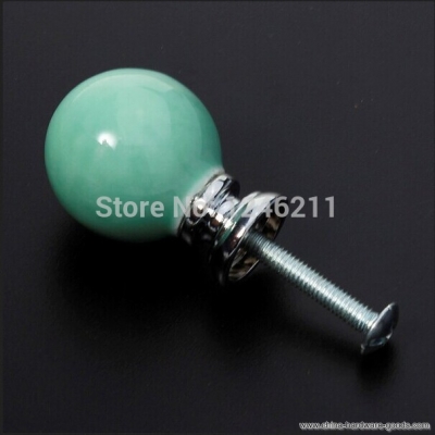 5pcs green ceramic door knobs handles drawer pulls cupboard furniture cabinet cherry handle