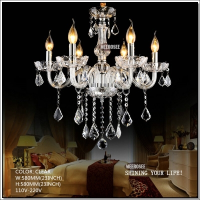bohemia clear crystal chandelier light classic cristal lustre vintage pendant lamp home decor with 6 arms mds01 [glass-chandeliers-3581]