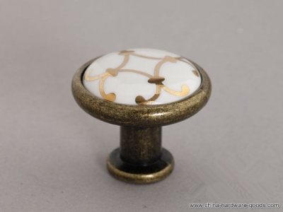 ceramic knobs / cabinet knobs / dresser knobs / drawer knobs pulls handles white gold antique brass furniture knob pull handle [Door knobs|pulls-1763]