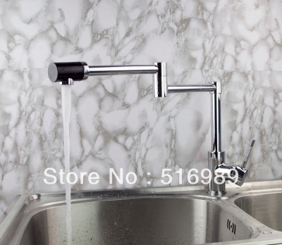 chrome brass kitchen faucet swivel 360 spout single handle hole mixer tap hejia137