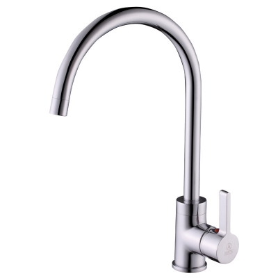 kes l620b brass single lever kitchen sink faucet with extra large swivel spout, polished chrome