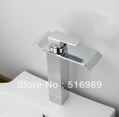 new bathroom deck mount single hole chrome tap faucet waterfall tree69.