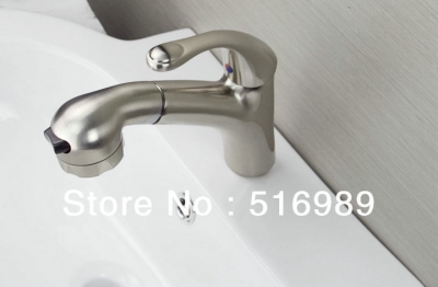 nickel brushed kitchen basin faucet swivel spout vanity sink mixer pull out tap single handle tree91