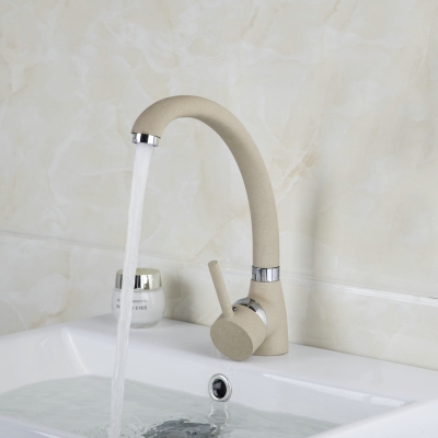 swivel and cold mixer tap solid brass basin faucet cream-coloured painting bathroom faucet ds-92279