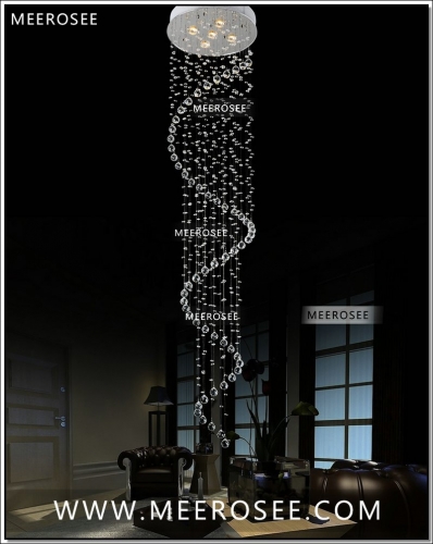 whole / retail long spiral crystal ceiling light / lamp / lighting fixture for stair / foyer/ hallway ready stock