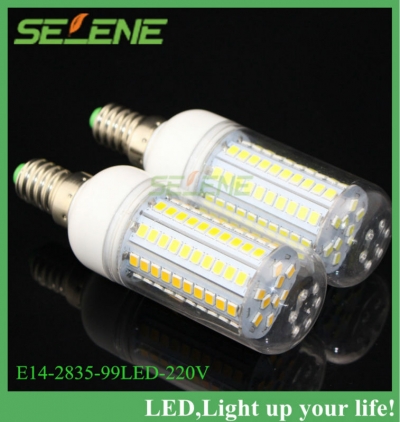 10pcs/lot new arrival e14 led light smd 2835 e27 led corn bulb lamp, 99led warm white /white led lighting ,