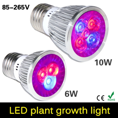 1pcs e27 6w 10w full spectrum led grow light ac110v 220v growth lamp spotlight use in flower plant hydroponics system & grow box