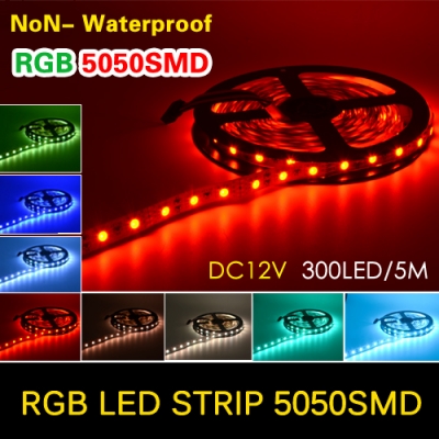 300leds 5050 smd led strip flexible light dc12v 60leds/m more bright than 3528, red, green, blue, white, warm white, rgb