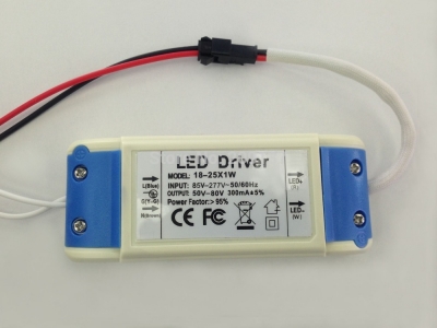 5pcs/lot 18-25*1w led driver for 18w 20w 25w lamp driver, input 85-265v, 300-330ma / 50-80v output