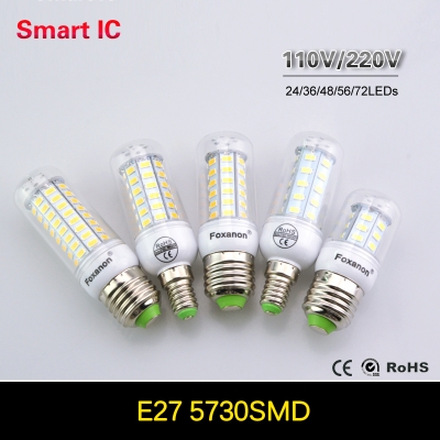 7w 12w 15w 20w 25w led e27 light 220v 110v samsung 5730 smart ic chip led e14 led corn bulb lampada led lamp for home lighting