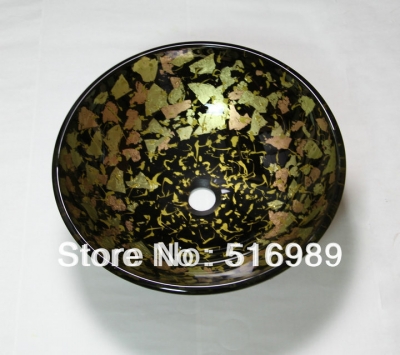 bathroom glass vessel sink artistic round tempered bronze vanity bowl basin oil tree132