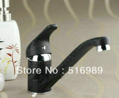 black spray painting kitchen sink brass mixer tap swivel faucet y-077