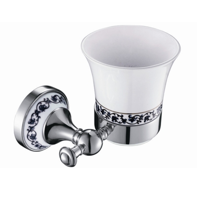 ceramic tumbler cup holder copper base with chrome finish+ceramic cup db001k-2 [all-in-one-1025]