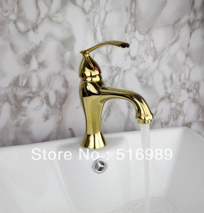 golden polished bathroom basin sink faucet sink mixer tap /cold water faucet tree155...