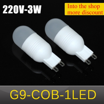 led lamps g9 cob 1leds 3w crystal chandelier light ac 220v 240v ceramic body droplight led bulb 5pcs/lots