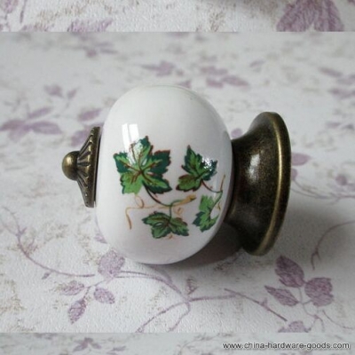 white green ceramic drawer knob antique brass dresser pull knob bronze kichen cabinet cupboard furniture decotation handle