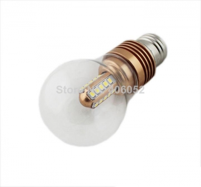 10pcs/lot golden/silver shell smd2835 5w led bulb light lamp e27 e14 90-260v 110v 220v warm white pure white
