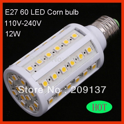 12w 1200lm 60-led corn light bulb e27 360-degree led lighing daylight lamp warm cold white 240v 220v 110v