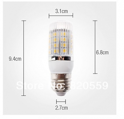6pcs/lot e27 e14 7w 36 5050 smd led corn lamp bulb natural white / warm white outdoor light new with cover ac85-265v