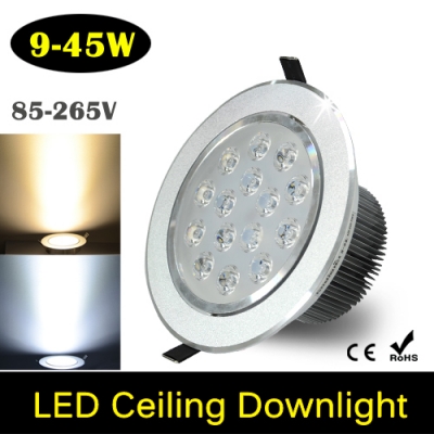 aluminum body 9w 15w 21w 27w 36w 45w led downlight ceiling lamp ac85 - 265v with led driver for home lighting [led-downlight-5388]