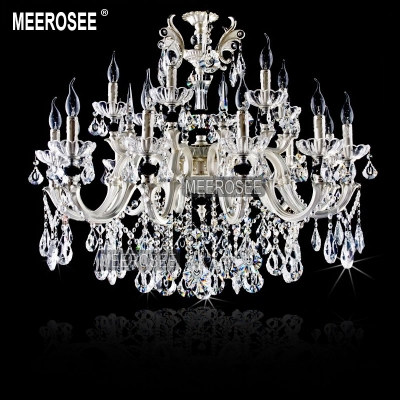 big size 18 arms silver chandelier crystal light silver crystal lustre hanging lamp with k9 crystal lamp for foyer md2151 [alloy-chandeliers-1081]
