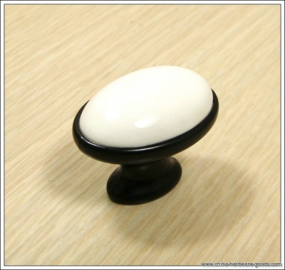 decorative design black ceramic zinc alloy kitchen cabinet furniture knobs (l:40mm,w:30mm) [Door knobs|pulls-1584]