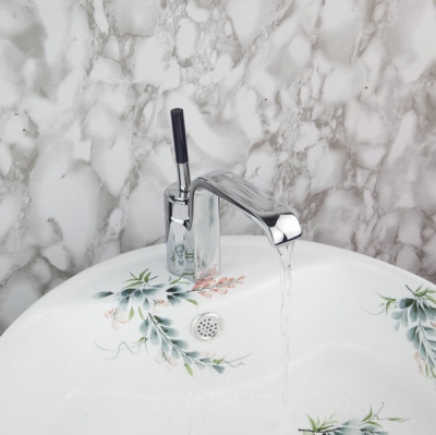 e_pak 8418/19 black 360 degree swivel lever tap single hole chrome finish bathroom mixer basin faucet