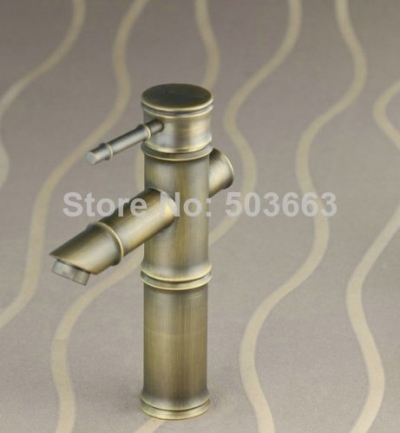 e-pak 8642/9 short bamboo /cold antique brass bathroom basin sink deck mount tap vanity vessel single handle mixer tap faucet