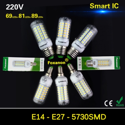 e27 e14 led lamp light 5730 smd ac 220v led corn bulb spotlight chandelier lighting bombillas led e27 69led 81led 89led