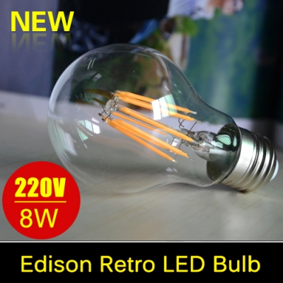 e27 led bulbs 8w filament led bulb 360 degree 1080lm ac 220v cold white warm white edison lighting bulb energy saving led light
