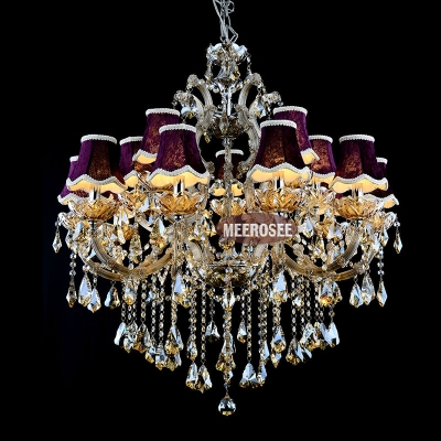 galaxy cognac color crystal el chandelier torch cristal lustres pendentes large hanging luminaire with 15 lights md88062