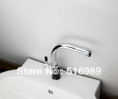 luxury single handle bathroom silver chrome swivel spout mixer faucet mak77