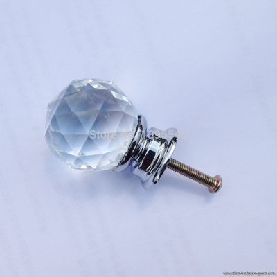 new 35mm clear crystal cabinet drawer knob wardrobe glass handle kitchen cabinet knobs shoesbox handles wine cabinet pulls