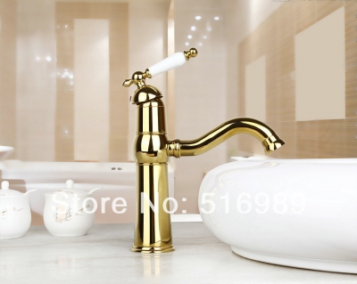 round spout luxury golden finish bathroom bathtub tap faucet mixer 8656k