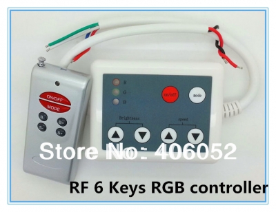 10set/lot plastic shell 4a dc12v-24v rf 6 keys rgb remote controller for rgb led light strip / module