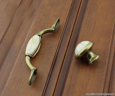2ab 76mm green bronze vein ceramic door handle/ ambry drawer door knob
